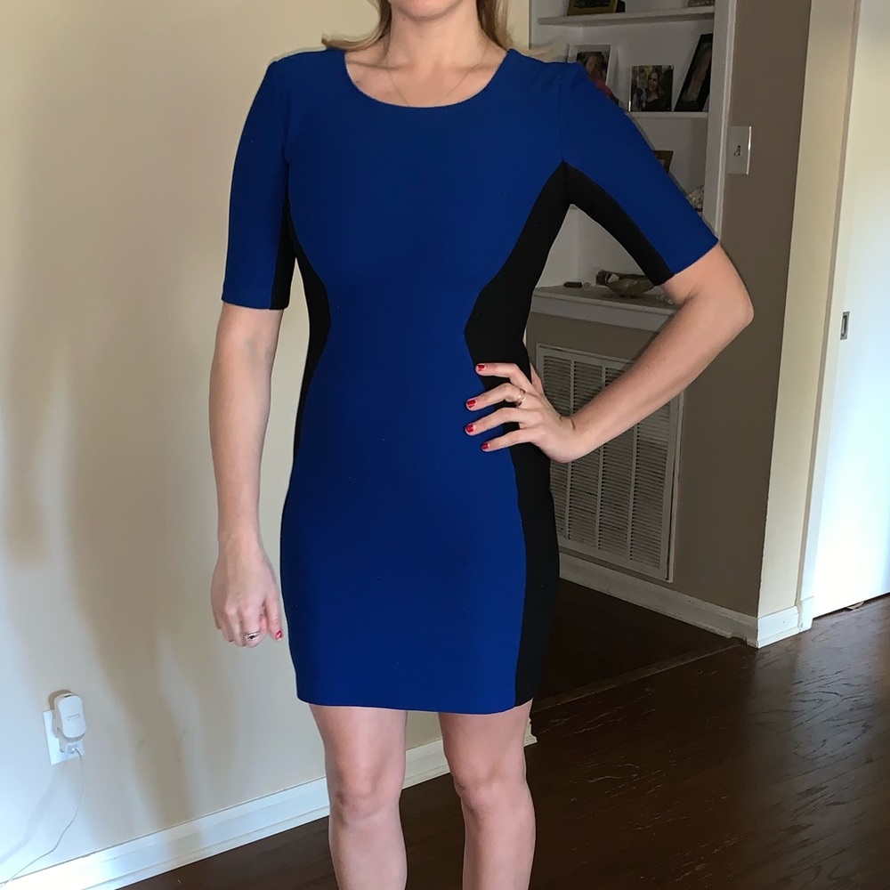 Blue short work dress